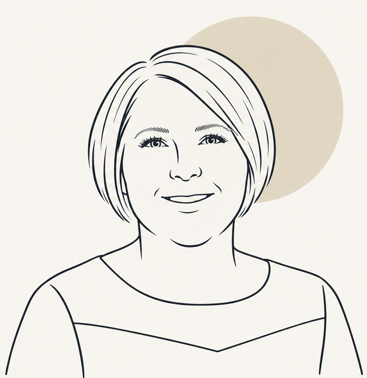 Illustriertes Porträt von Rechtsanwältin Janine Frey